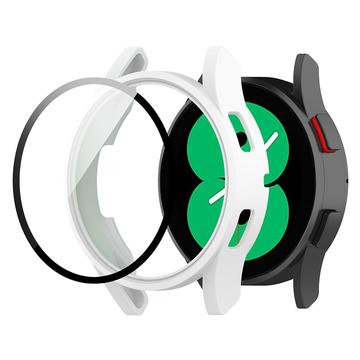 Samsung Galaxy Watch FE Plastikcover med Skærmbeskyttelse Hærdet Glas - 40mm - Hvid