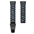Samsung Galaxy Watch4/Watch4 Classic/Watch5/Watch6 Rustfrit Stål Rem - Mørkeblå / Sort
