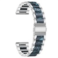 Samsung Galaxy Watch4/Watch4 Classic/Watch5/Watch6 Rustfrit Stål Rem - Mørkeblå / Sølv