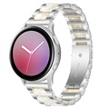 Samsung Galaxy Watch4/Watch4 Classic/Watch5 Rustfrit Stål Rem - Perle Hvid / Sølv