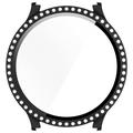 Samsung Galaxy Watch7  Rhinestone Dekorative Cover med Skærmbeskyttelse - 44mm - Sort
