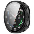 Samsung Galaxy Watch9 Plastikcover med Skærmbeskyttelse Hærdet Glas - 44mm - Sort