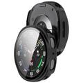 Samsung Galaxy Watch9 Plastikcover med Skærmbeskyttelse Hærdet Glas - 44mm - Sort