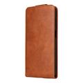 Samsung Galaxy XCover7 Pro lodret flip-etui med stativ - Brun