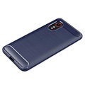Samsung Galaxy Xcover 5 Børstet TPU Cover - Karbonfiber - Blå