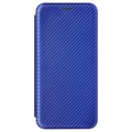 Samsung Galaxy Xcover 5 Flip Cover - Karbonfiber - Blå