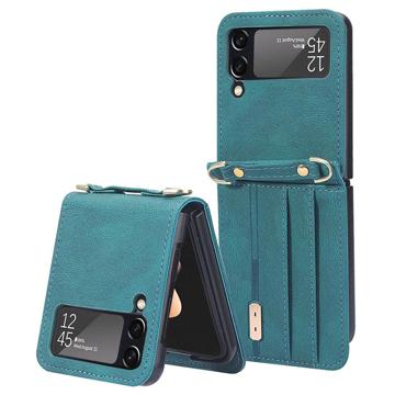 Hybrid Cover Samsung Galaxy Z Flip4 med Kortholder - Grøn