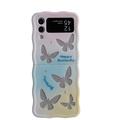 Samsung Galaxy Z Flip4 Glitter Wavy Edge TPU Cover - sommerfugle