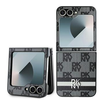 Samsung Galaxy Z Flip6/Z Flip7 FE DKNY Ternet Mønster og Stribe Cover - Sort