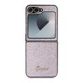 Samsung Galaxy Z Flip6/Z Flip7 FE Guess Glitter Flakes Metal Logo Hybrid Cover - Pink