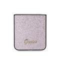 Samsung Galaxy Z Flip6/Z Flip7 FE Guess Glitter Flakes Metal Logo Hybrid Cover - Pink