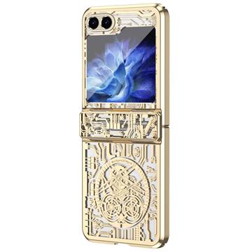 Samsung Galaxy Z Flip6/Z Flip7 FE Mechanical Legend Galvaniseret plastik cover - Guld