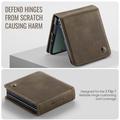 Samsung Galaxy Z Flip7 Caseme 033 Pung Etui med Kalvemønster og RFID-blokering - Kaffe