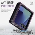 Samsung Galaxy Z Flip7 Caseme 033 Pung Etui med Kalvemønster og RFID-blokering - Lilla