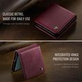Samsung Galaxy Z Flip7 Caseme 033 Pung Etui med Kalvemønster og RFID-blokering - Rød