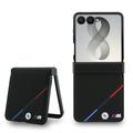 Samsung Galaxy Z Flip8 BMW M Perforated Tricolor Stripe Magnetisk Cover - sort