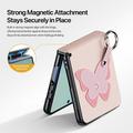 Samsung Galaxy Z Flip8 Dux Ducis Luvy cover med fingerring/håndrem - lyserød / sommerfugl