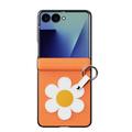 Samsung Galaxy Z Flip8 Dux Ducis Luvy cover med fingerring/håndrem - Orange / Marguerit