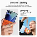 Samsung Galaxy Z Flip8 Dux Ducis Luvy cover med fingerring/håndrem - Orange / Marguerit