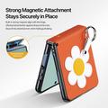 Samsung Galaxy Z Flip8 Dux Ducis Luvy cover med fingerring/håndrem - Orange / Marguerit