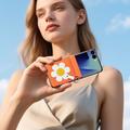 Samsung Galaxy Z Flip8 Dux Ducis Luvy cover med fingerring/håndrem - Orange / Marguerit