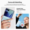 Samsung Galaxy Z Flip8 Dux Ducis Luvy cover med fingerring/håndrem - himmelblå / hjerte