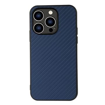 iPhone 15 Pro Max Hybrid Cover - Karbonfiber - Blå