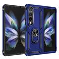 Samsung Galaxy Z Fold4 Hybrid Cover med Metal Stativ - Blå