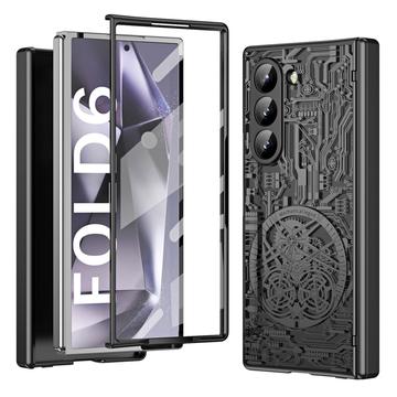 Samsung Galaxy Z Fold6 Mechanical Legend Galvaniseret plastik cover - Sort