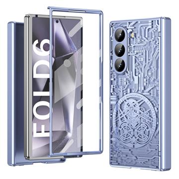 Samsung Galaxy Z Fold6 Mechanical Legend Galvaniseret plastik cover - Blå