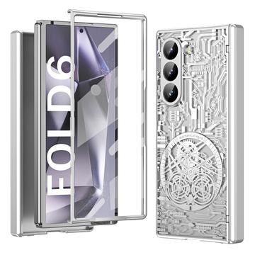 Samsung Galaxy Z Fold6 Mechanical Legend Galvaniseret plastik cover - Sølv