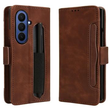 Samsung Galaxy Z Fold7 Kortholder Pung Etui med Penholder - Brun