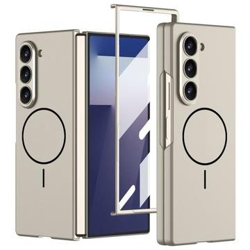 Samsung Galaxy Z Fold7 GKK Magnetisk slankt cover med skærmbeskyttelse hærdet glas - Titaniumgrå