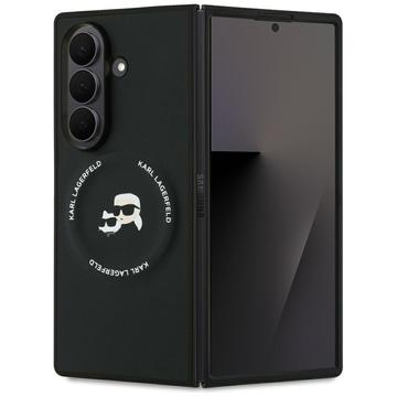 Samsung Galaxy Z Fold7 Karl Lagerfeld Karl and Choupette Heads Magnetisk Cover- Sort