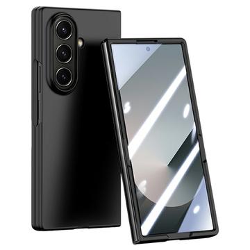 Samsung Galaxy Z Fold7 Plastikcover med ydre hærdet glasskærmbeskytter - sort
