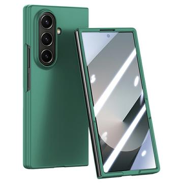 Samsung Galaxy Z Fold7 Plastikcover med ydre hærdet glasskærmbeskytter - mørkegrøn