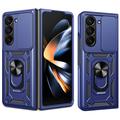 Samsung Galaxy Z Fold7 Roterende Ring Hybrid Cover med Kameraskjold - Blå