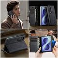 Samsung Galaxy Z Fold8 Caseme 033 Pung Etui med Kalvemønster og RFID-blokering - Sort