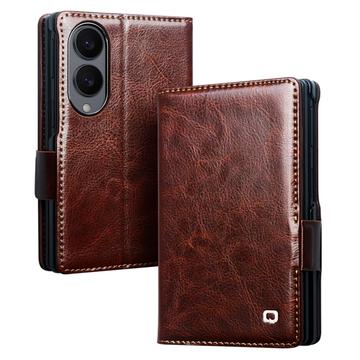 Samsung Galaxy Z Fold8 Qialino Classic Læderpung - Mørkebrun