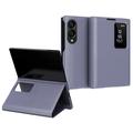 Samsung Galaxy Z Fold8 Smart Clear View Flip etui med kortplads - grå-lilla
