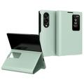 Samsung Galaxy Z Fold8 Smart Clear View Flip etui med kortplads - Lysegrøn