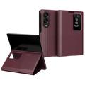 Samsung Galaxy Z Fold8 Smart Clear View Flip etui med kortplads - Vinrød