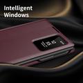 Samsung Galaxy Z Fold8 Smart Clear View Flip etui med kortplads - Vinrød