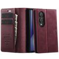 Samsung Galaxy Z Fold8 Ultra Caseme 033 Pung Etui med Kalvemønster og RFID-blokering - Rød