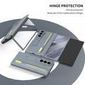 Samsung Galaxy Z TriFold Kickstand-etui med skærmbeskyttelse i hærdet glas og styluspen - grå