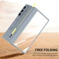 Samsung Galaxy Z TriFold Kickstand-etui med skærmbeskyttelse i hærdet glas og styluspen - grå