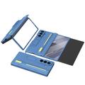 Samsung Galaxy Z TriFold Kickstand-etui med skærmbeskyttelse i hærdet glas og styluspen - himmelblå