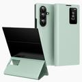 Samsung Galaxy Z TriFold Smart Clear View Flip etui med kortplads - Lysegrøn
