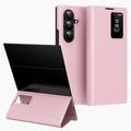 Samsung Galaxy Z TriFold Smart Clear View Flip etui med kortplads - Pink