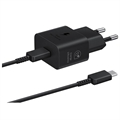 Samsung USB-C Strømadapter med Kabel EP-T2510XBEGEU - 25W - Sort